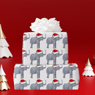 Papel De Presente Papai noel do elefante do Natal bonito