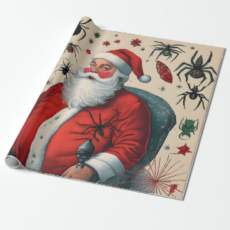 Papel De Presente Papai Noel e Aranhas