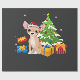 Papel De Presente Papai Noel Engraçado Cachorro Chihuahua Presentes