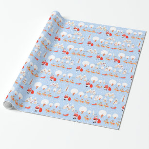 Papel De Presente Papai Noel está vindo com Reindeer