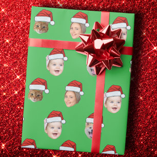 Papel De Presente Papai Noel Face Personalizada Família 5 Fotos Nata