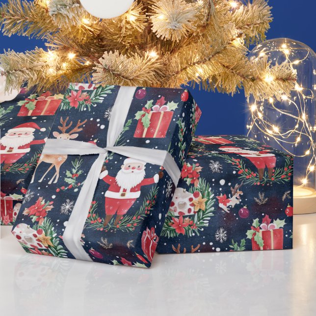 Papel De Presente Papai Noel Festivo de Natal (Feriados)
