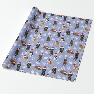 Papel De Presente Papai Noel Floco de Neve Azul