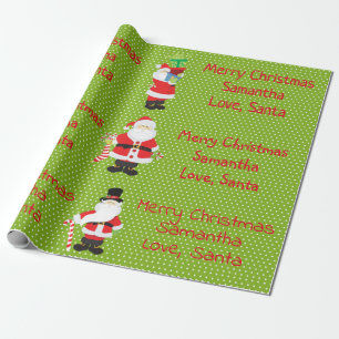Papel De Presente Papai Noel Fofo Personalizado Feliz Natal Da parte