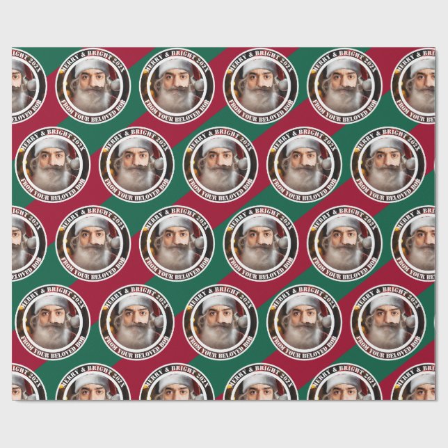 Papel De Presente Papai Noel Instantâneo! Basta adicionar seu rosto. (Aberto)