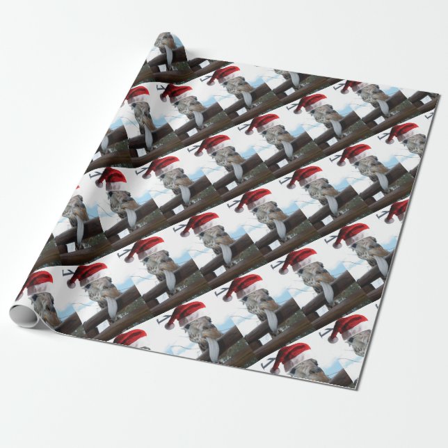 Papel De Presente Papai-Noel-Língua-de-Girafa (Desenrolado)