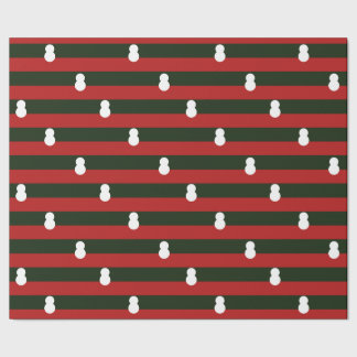 Papel De Presente Papai Noel Listras Vermelhas e Verdes Minimalista 
