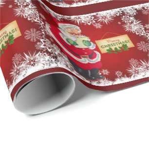 Papel De Presente Papai Noel Merry Natal Wrapling Paper