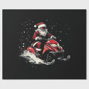 Papel De Presente Papai Noel Moto Trineo de neve Natal engraçado