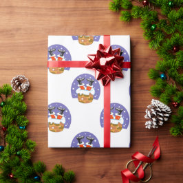 Papel De Presente Papai Noel Na Chaminé, Neve, Natal, Ano Novo