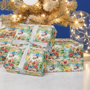 Papel De Presente Papai Noel na Praia do Havaí para o Natal