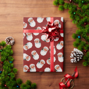 Papel De Presente Papai Noel Natal Vitoriano Antigo Borgonha