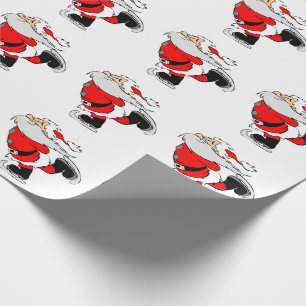 Papel De Presente Papai Noel Patinando