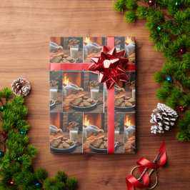 Papel De Presente Papai Noel Pegando um Biscoito