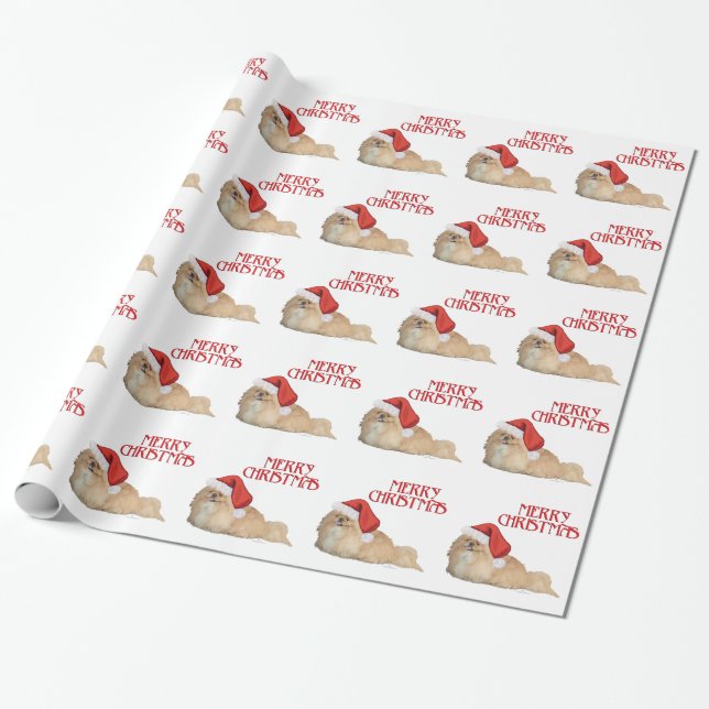 Papel De Presente Papai Noel pequinês (Desenrolado)