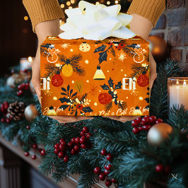 Papel De Presente Papai Noel Personalizado e Natal de Azevinho