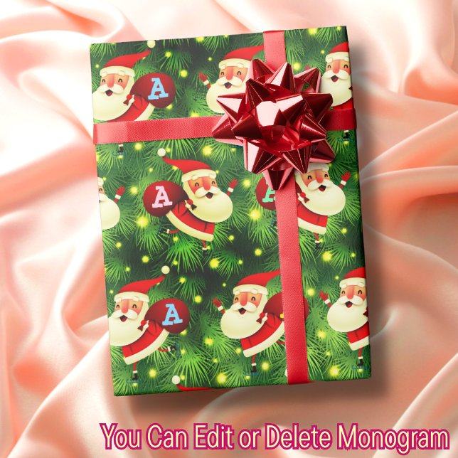 Papel De Presente Papai Noel | Personalize o seu monograma no Papai  (Criador carregado)