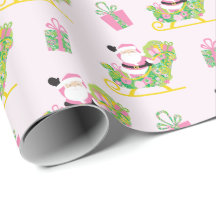 Papai Noel Preppy de Palm Beach Rosa e Verde