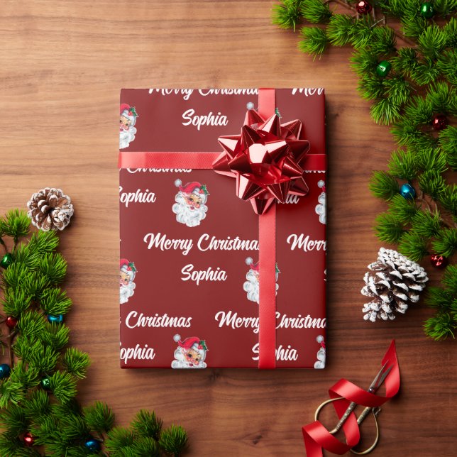 Papel De Presente Papai Noel | presente de Natal Personalizado (Presente de Natal)