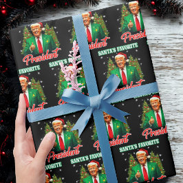 Papel De Presente Papai noel Presidente Favorito | Presente de Natal