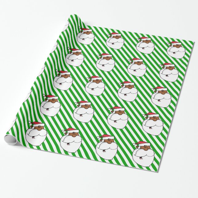 Papel De Presente Papai Noel preto (Desenrolado)