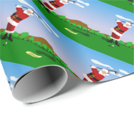 Papel De Presente Papai noel que joga o golfe