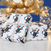 Papai noel reinder tocando violão