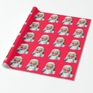 Papel De Presente Papai noel retro bonito