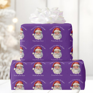 Papel De Presente Papai Noel Roxo Natal Personalizado Fofo