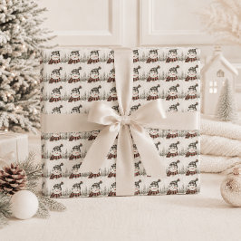 Papel De Presente Papai Noel Rústico Xadrez Natal Personalizado 