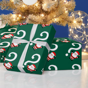 Papel De Presente Papai Noel secreto ponto de interrogação Natal 