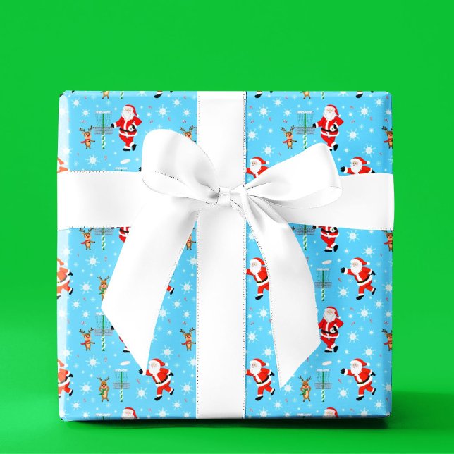 Papel De Presente Papai Noel tocando o padrão de golfe do disco de N (Criador carregado)