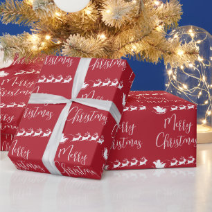 Papel De Presente Papai Noel Trenó Feliz Natal