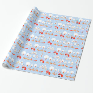 Papel De Presente Papai Noel vem com Reindeer