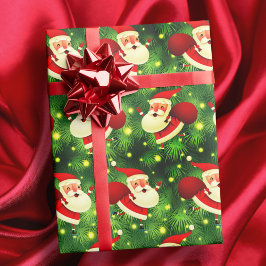 Papel De Presente Papai Noel vem vermelho e verde, Natal bonito