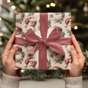 Papel De Presente Papai Noel Vintage