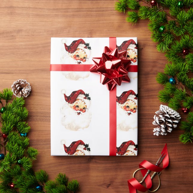 Papel De Presente Papai Noel Vintage: Charme Alegre de Férias (Presente de Natal)