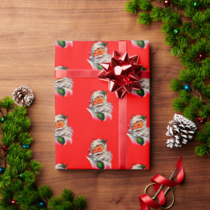 Papel De Presente Papai Noel Vintage Natal retrô Clássico tradiciona