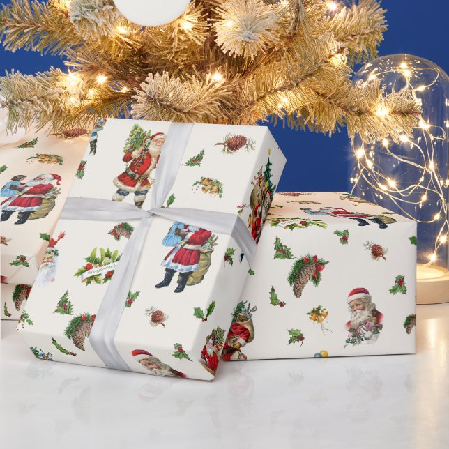 Papel De Presente Papai Noel Vintage Personalizado Natal (Feriados)