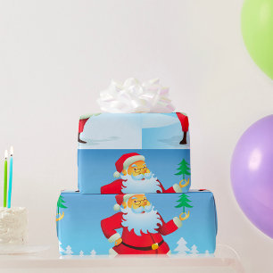 Papel De Presente Papai Noel Whimsso com Mini Árvore de Natal