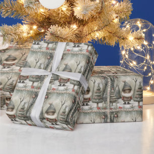 Papel De Presente Papais noeis afro-americanos alegres