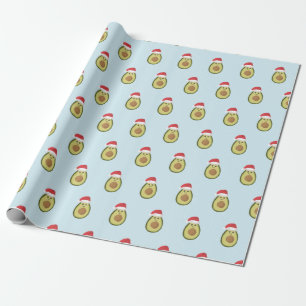 Papel De Presente Papais noeis Avocado Papel de Moldagem de Natal