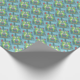 PAPEL DE PRESENTE PAPAIS NOEIS BONITOS SAPOS BEIJANDO EM DRAGONFLY M