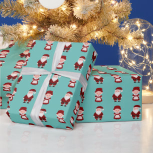 Papel De Presente Papais noeis bonitos/Sra. Claus Natal