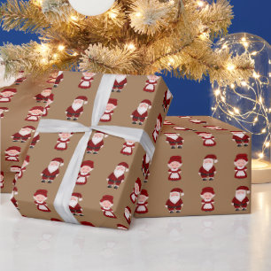 Papel De Presente Papais noeis bonitos/Sra. Claus Natal