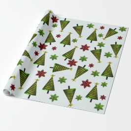 Papel De Presente Papais noeis Clássicos Cute Whimsey WRAPPING PAPEL