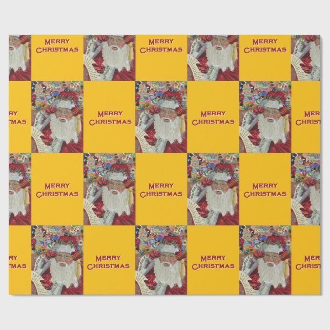 Papel De Presente Papais noeis Clássicos - Verificando o feriado dua (Aberto)