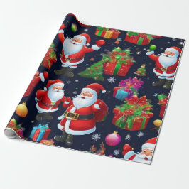 Papel De Presente Papais noeis com Natal