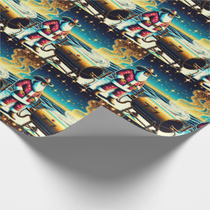 Papel De Presente Papais noeis Cozinhar No CHURRASCO No Natal