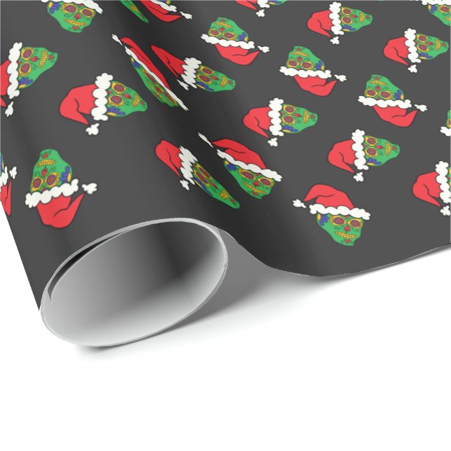 Papel De Presente Papais noeis Crânio (Ponta do rolo)